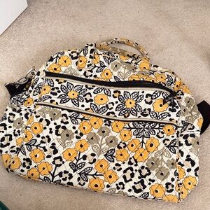 Vera Bradley Yellow and Black Floral Travel Bag